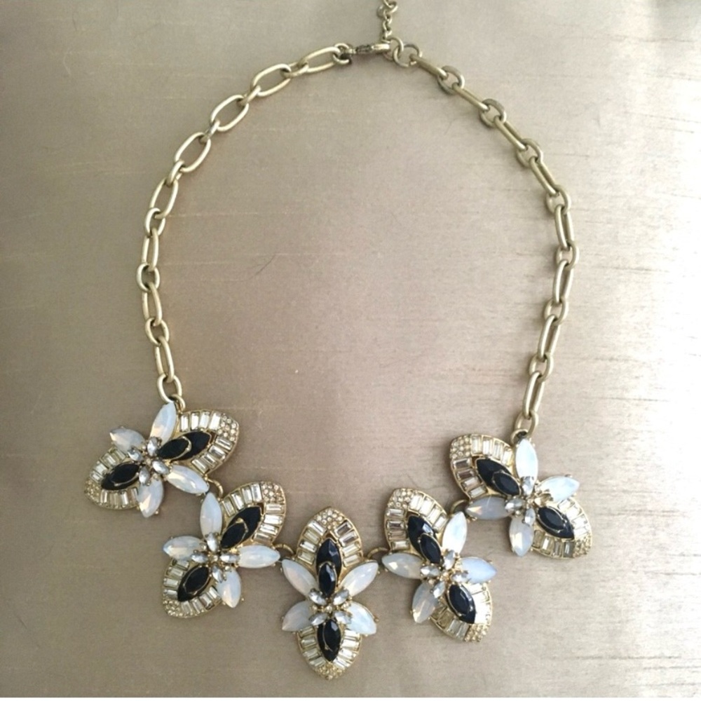NWOT JCrew Black Rhinestone Necklace